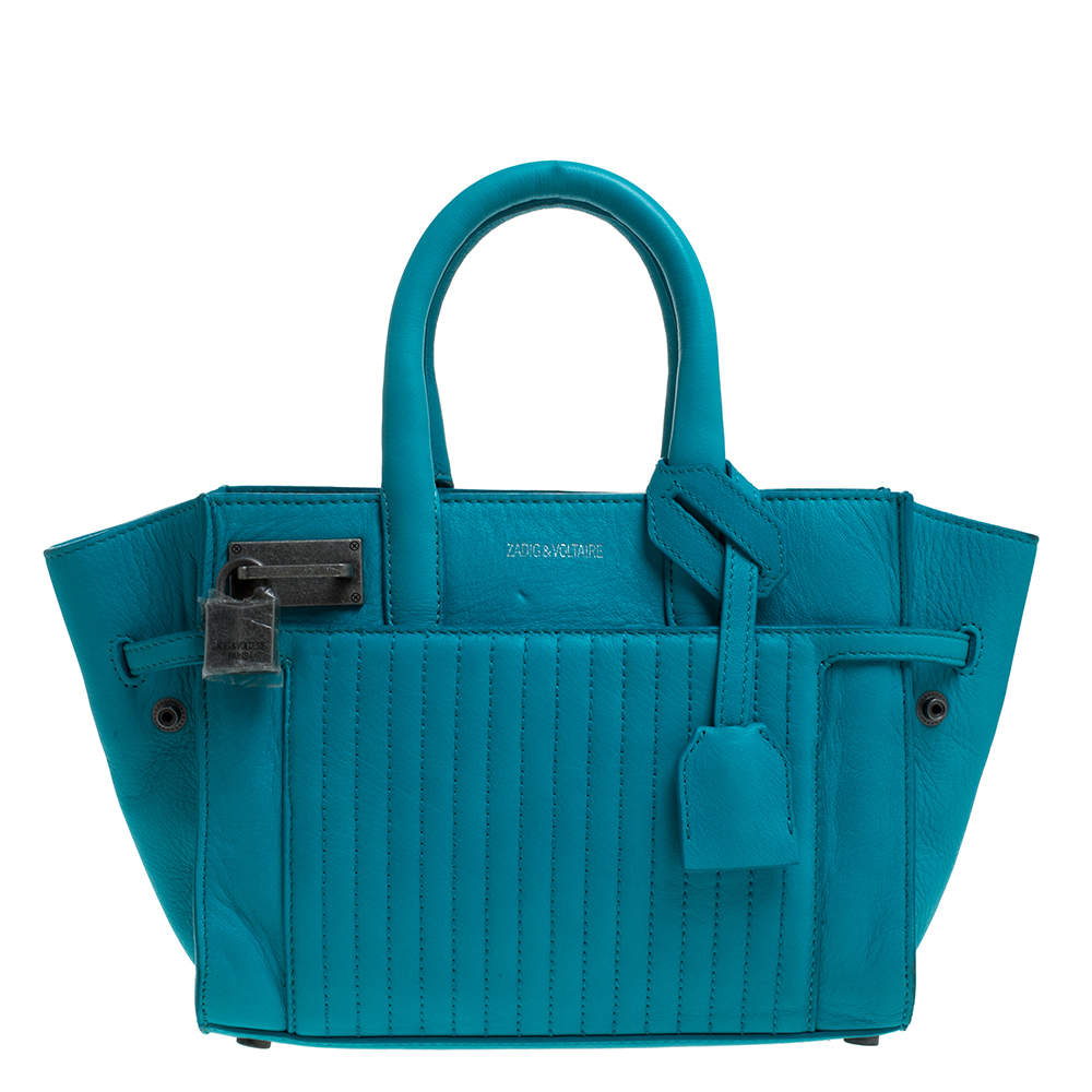 Zadig and Voltaire Blue Leather XS Candide Tote