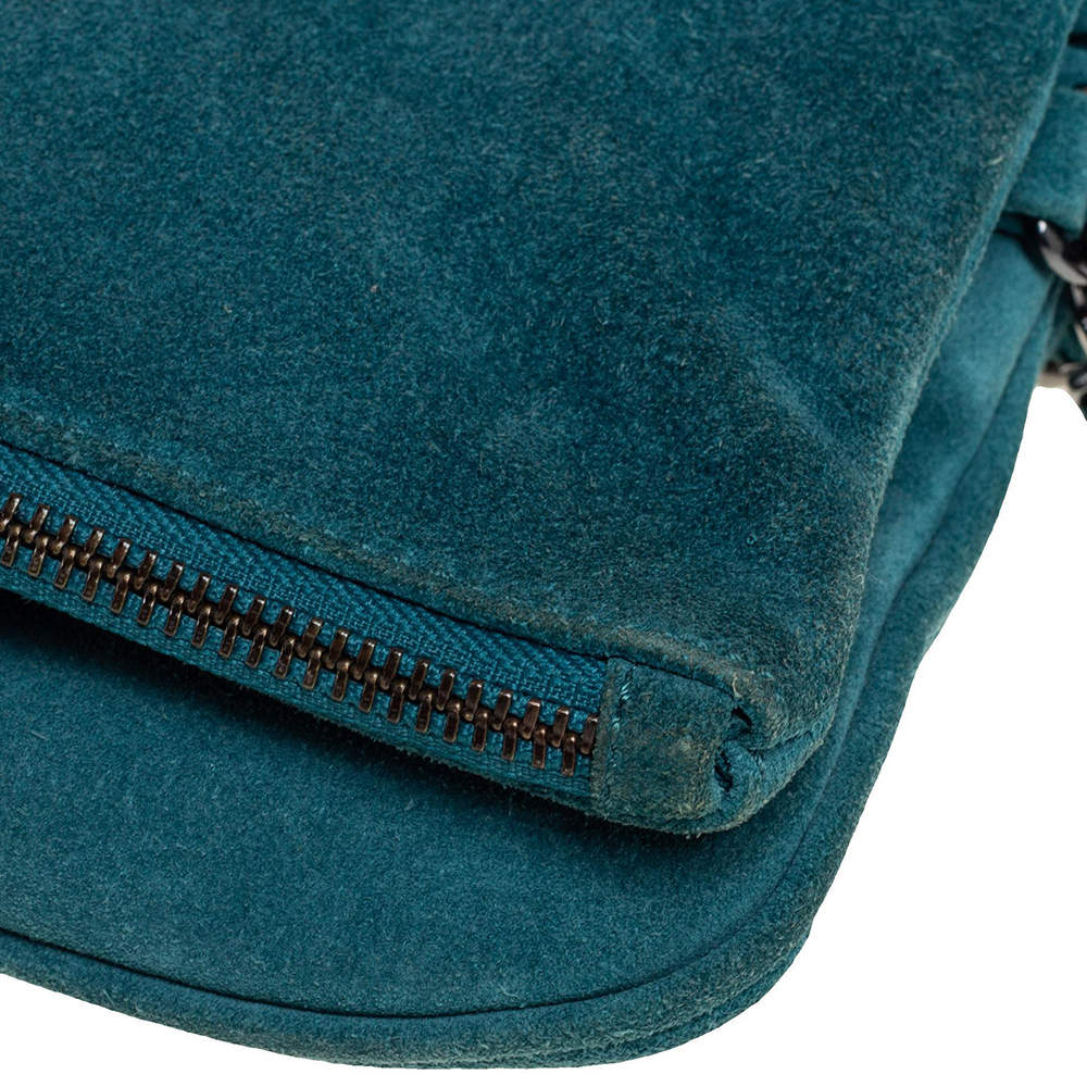Zadig and Voltaire Teal Blue Suede Rocky Foldover Shoulder Bag Zadig and  Voltaire