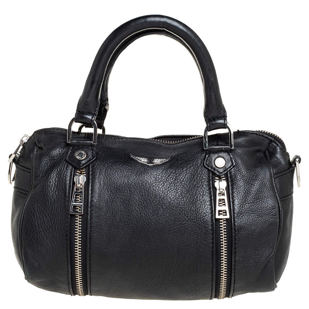 Pre Owned Zadig & Voltaire Black Leather Sunny Satchel