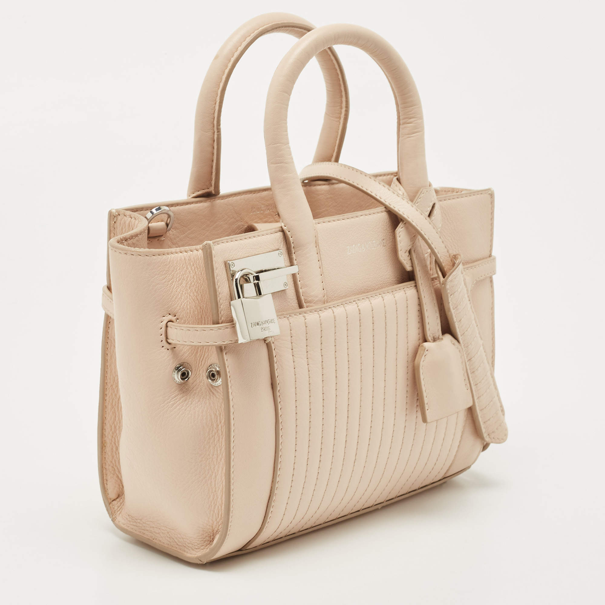 Zadig and Voltaire Light Pink Leather XS Candide Tote Zadig and Voltaire