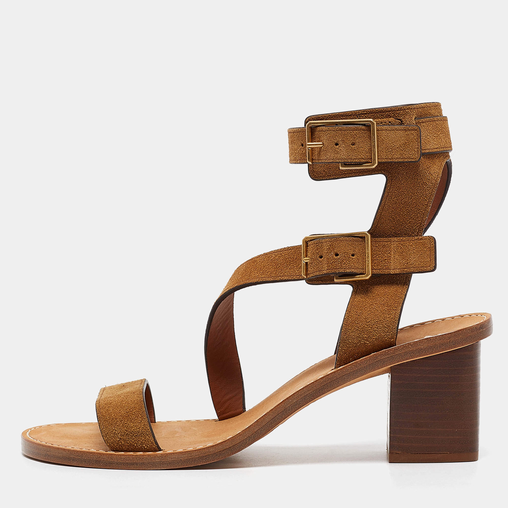 Zadig & Voltaire Brown Leather Cecilia Caprese Sandals Size 41