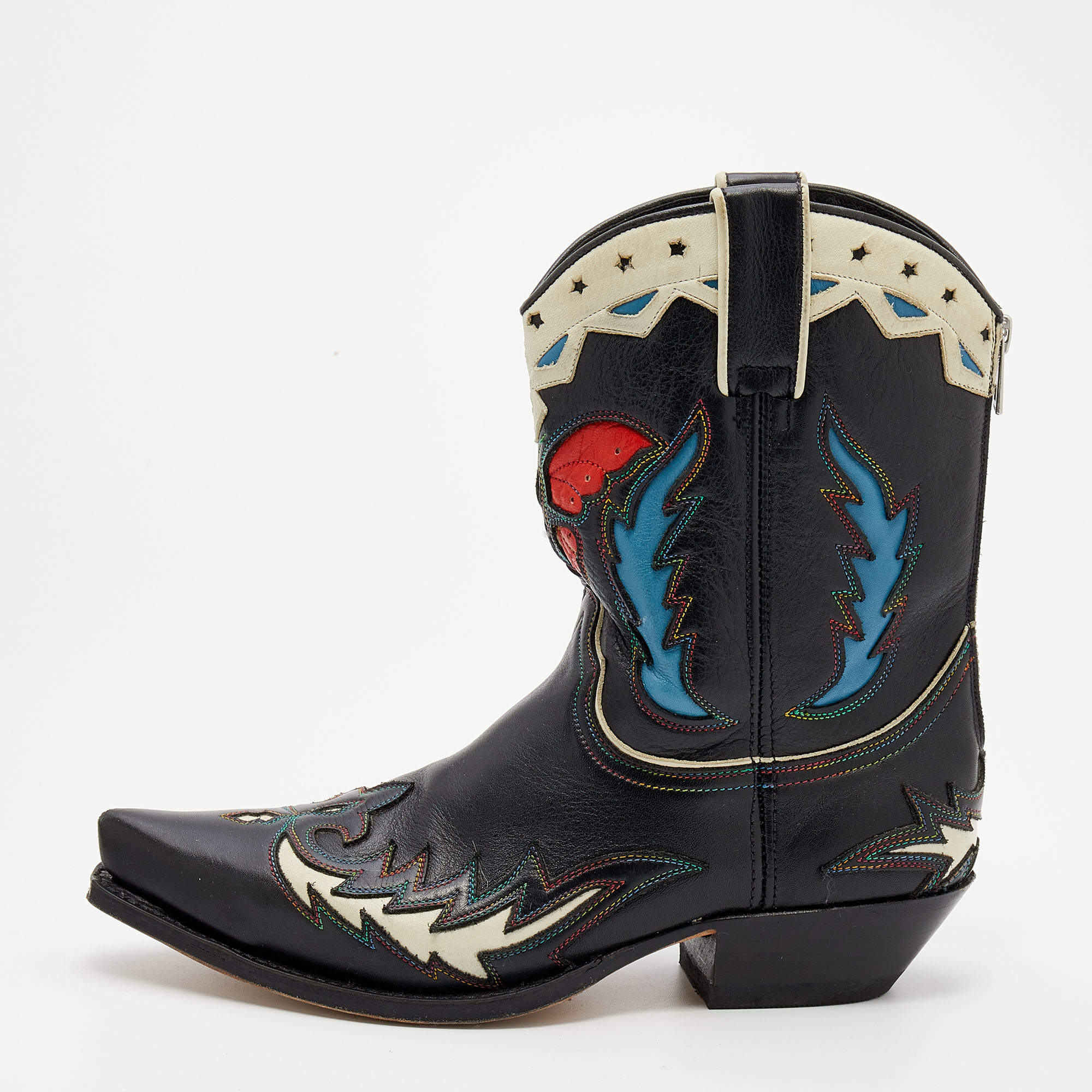 مملوكة مسبقًا Zadig & Voltaire Multicolor Leather Sierra Ankle Boots Size 38