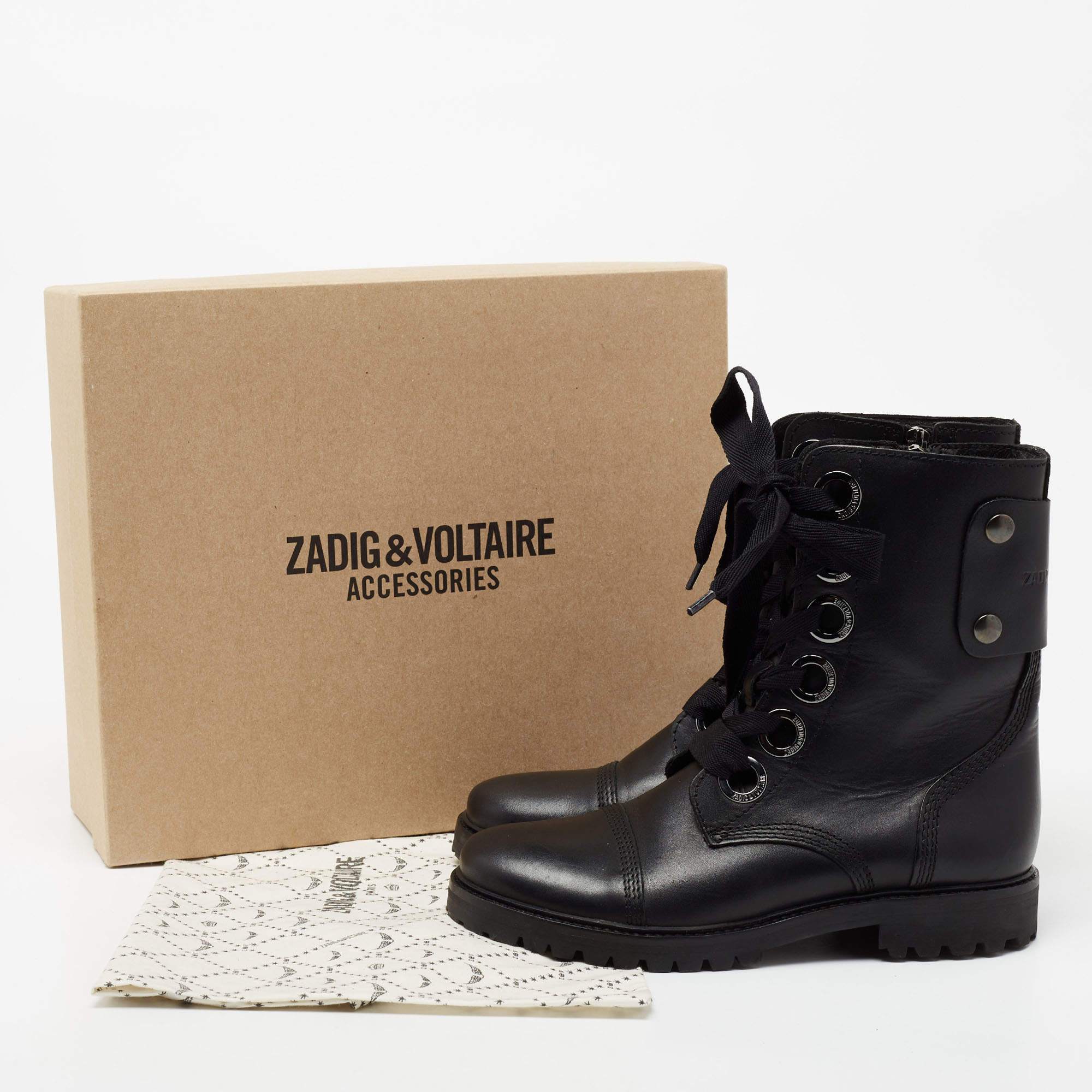 ZADIC & VOLTAIRE PARIS LEATHER COMBAT BOOTS order