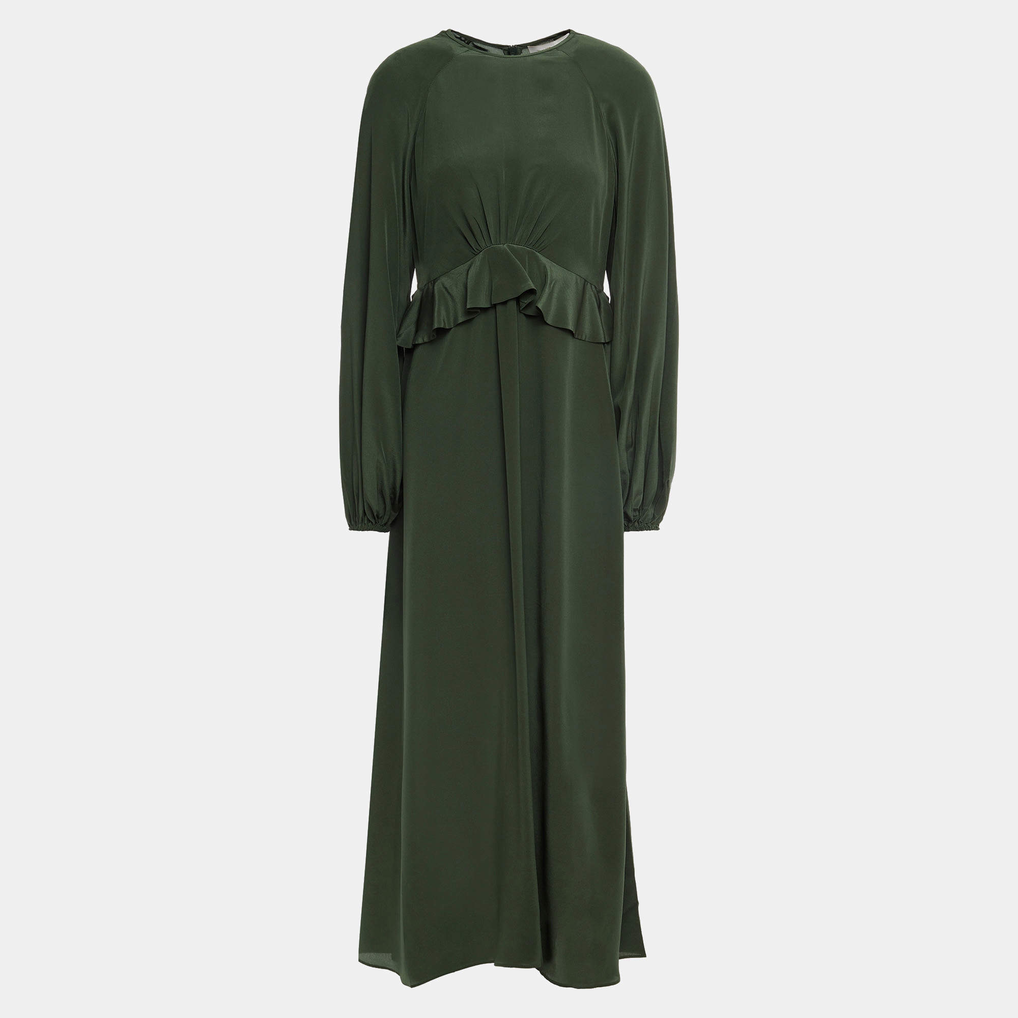 Pre Owned Zimmermann Green Silk Dress M