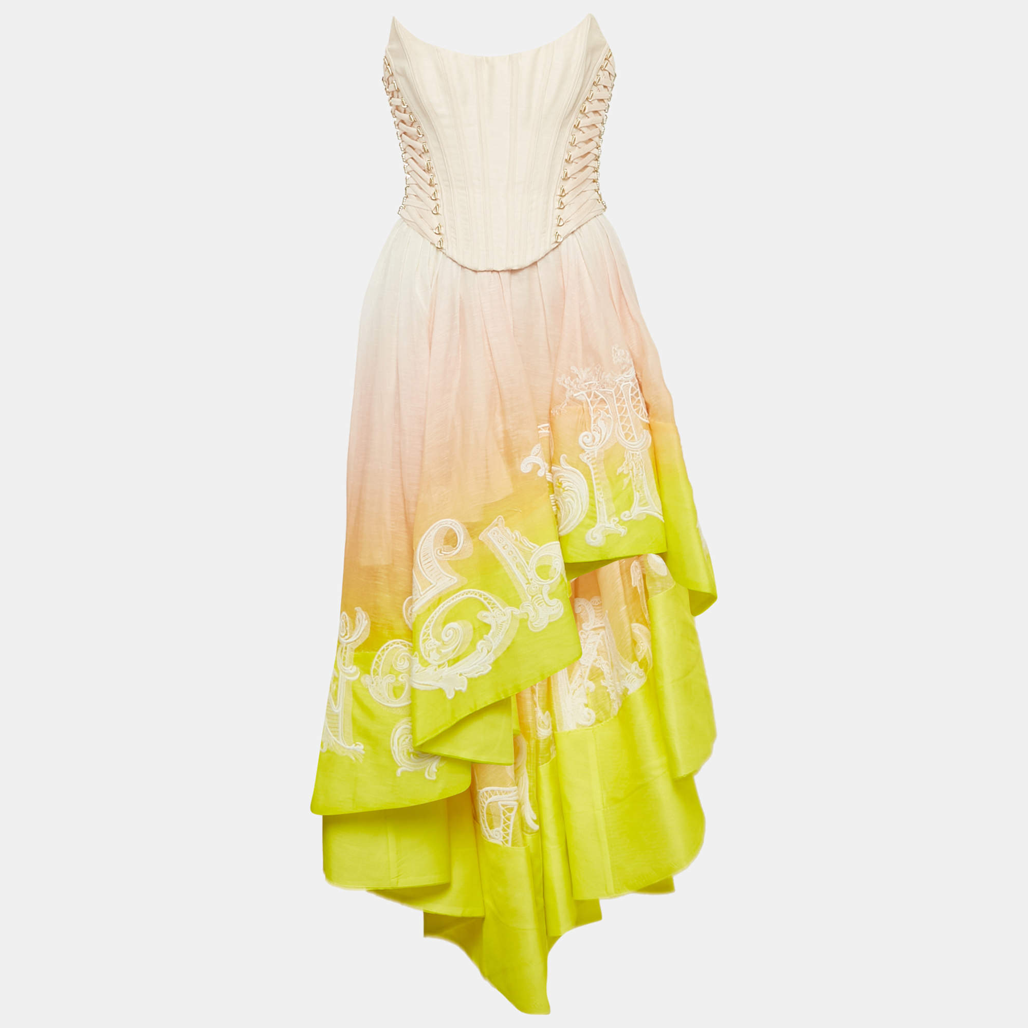 Pre Owned Zimmermann Multicolor Ombre Linen Blend Wonderland Dress S