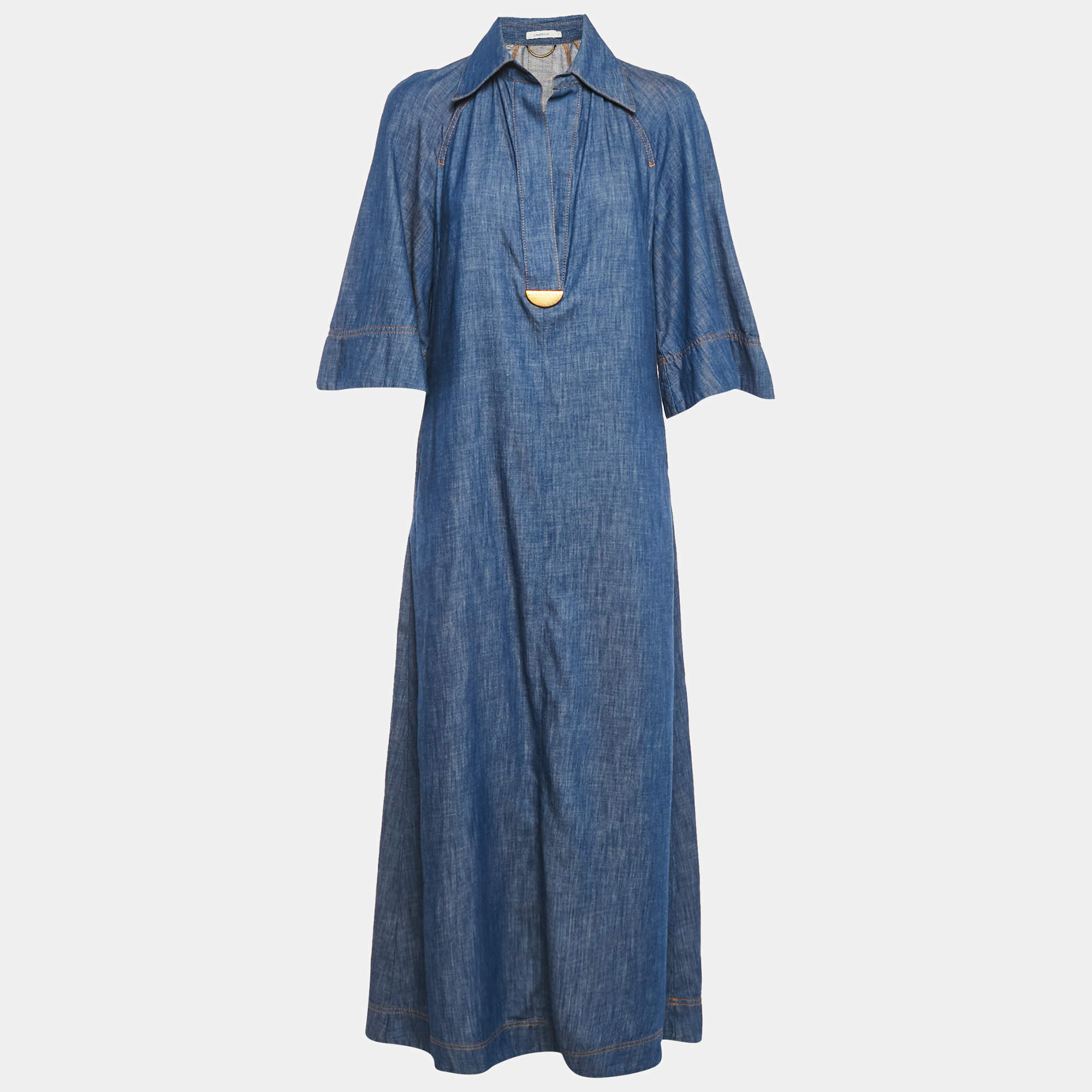 Pre Owned Zimmermann Blue Chambray Long Dress M
