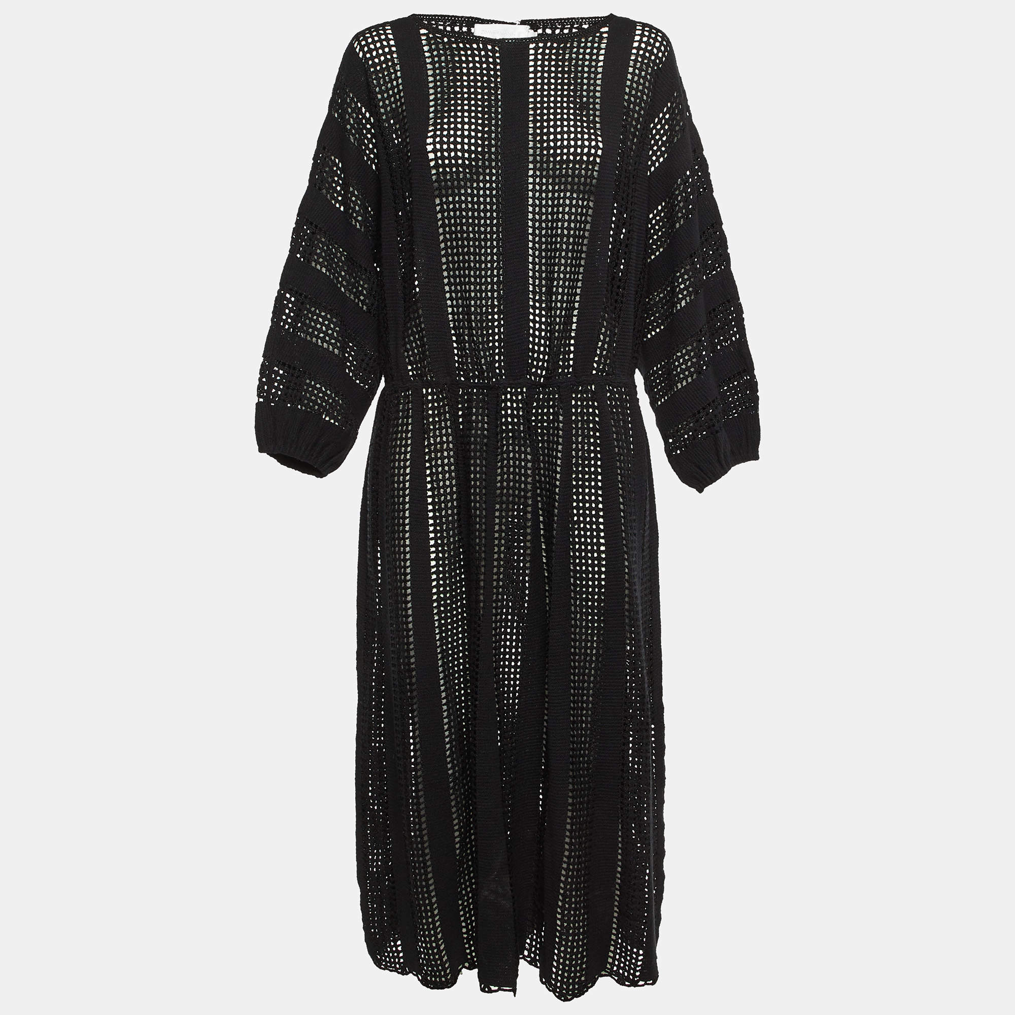 Zimmermann Yellow Floral Print Linen Laurel Kaftan Dress L