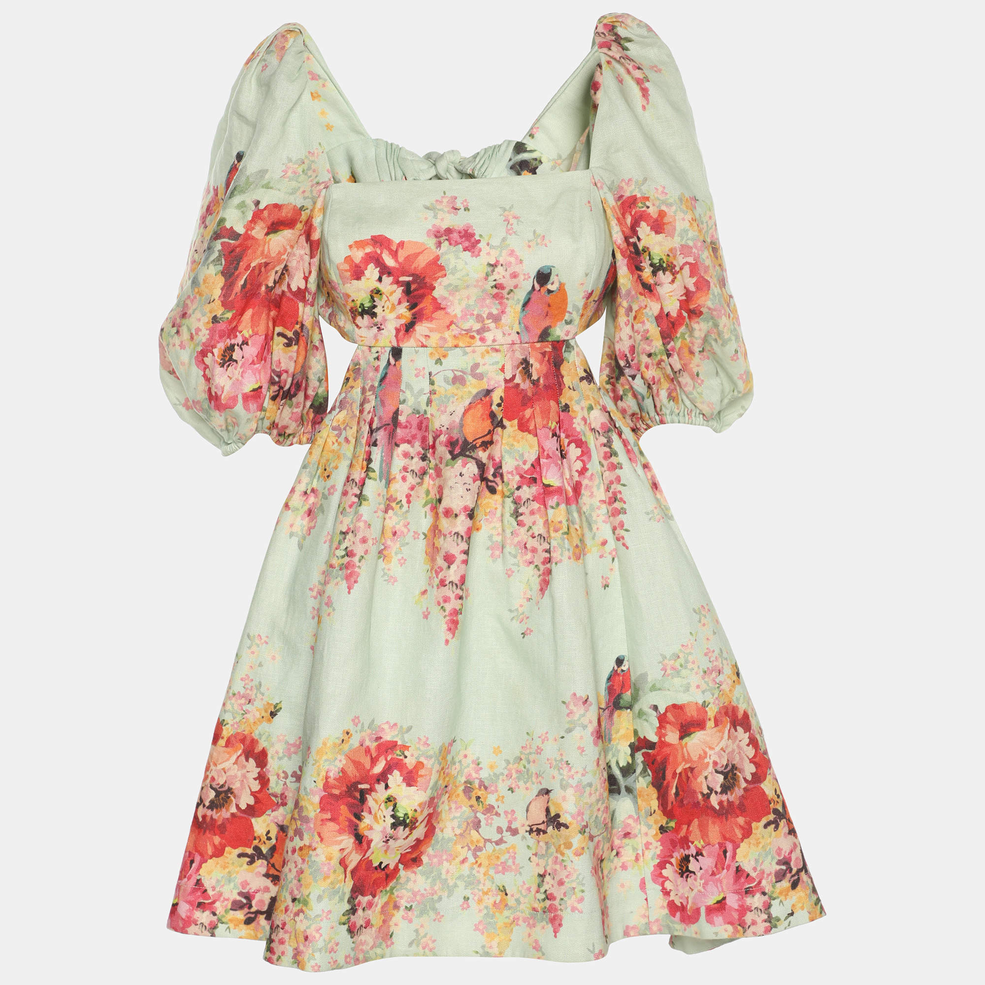 مملوكة مسبقًا Zimmermann Multicolor Printed Linen Dress M