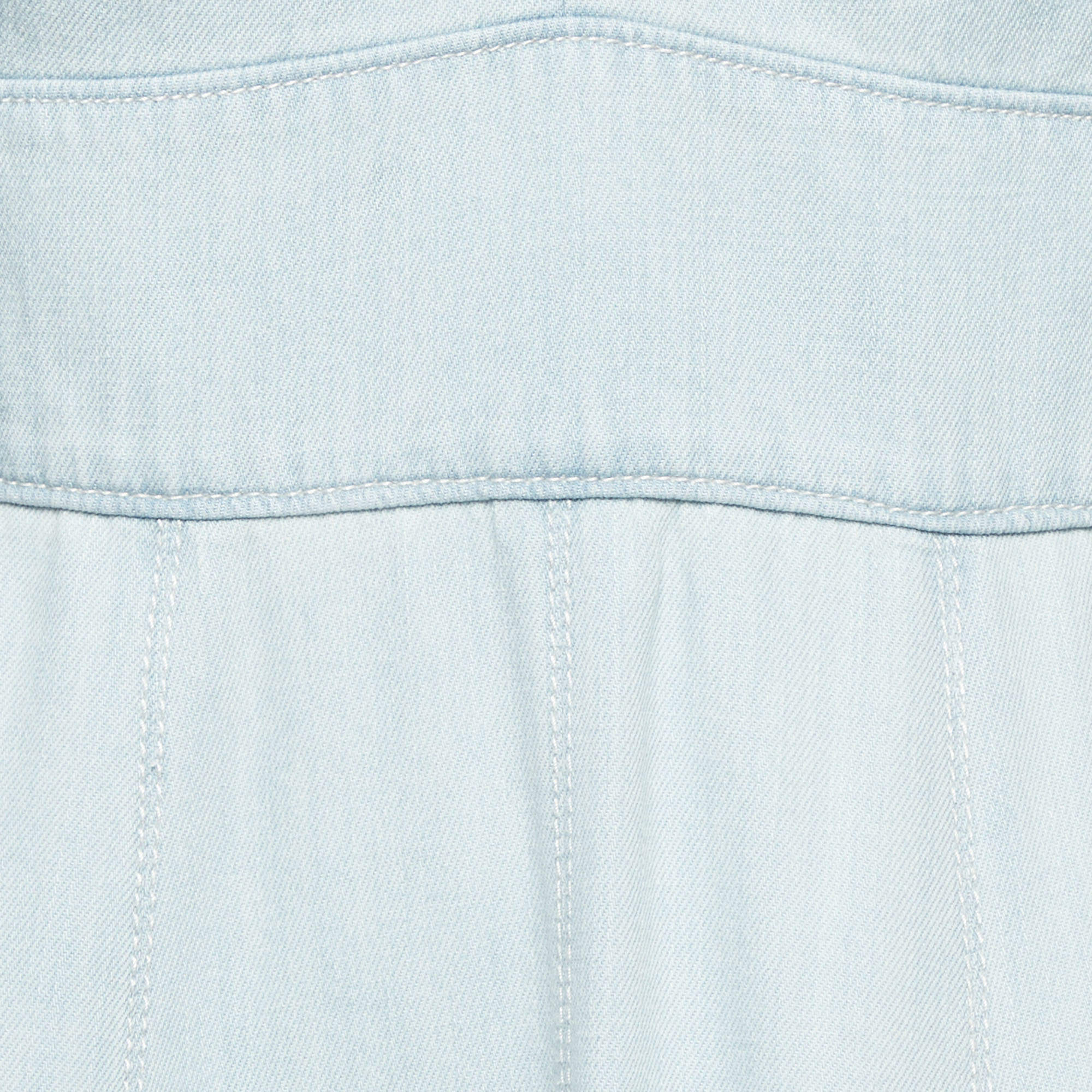 Pre Owned Zimmermann Blue Denim Sleeveless Acacia Midi Dress M