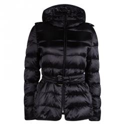 Pre Owned Burberry Black Quilted Down Jacket S