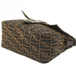 Pre Owned Fendi Tobbaco Zucca Canvas Mama Forever Shoulder Bag