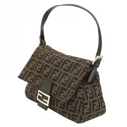 Pre Owned Fendi Tobbaco Zucca Canvas Mama Forever Shoulder Bag