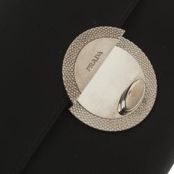 Pre Owned Prada Black Nylon Compact Wallet