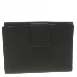 Pre Owned Prada Black Nylon Compact Wallet