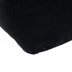 Pre Owned Fendi Black Zucchino Canvas Shoulder Bag