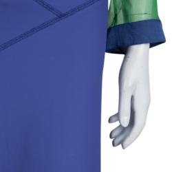 Pre Owned Emporio Armani Green Blue Silk Top Skirt Combo S/L