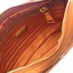 Pre Owned Prada Orange Nylon Crossbody Bag