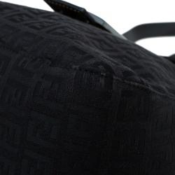 Pre Owned Fendi Black Zucchino Canvas Shoulder Bag