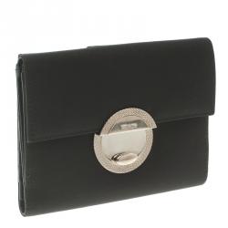 Pre Owned Prada Black Nylon Compact Wallet