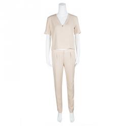 T By Alexander Wang Beige Crop Top and Trousers Set S