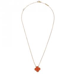 Pre Owned قلادة فان كليف & اربيلز دلاية ذهب أصفر عيار 18 & عقيق الهامبرا فينتدج