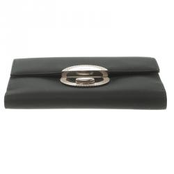 Pre Owned Prada Black Nylon Compact Wallet