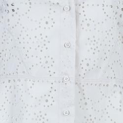 Azzedine Alaia Eyelet Cream Button Down Shirt M