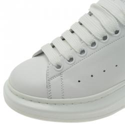 مملوكة مسبقًا Alexander McQueen White Leather Platform Sneakers Size 36