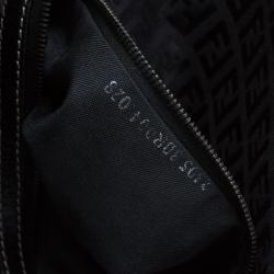 Pre Owned Fendi Black Zucchino Canvas Shoulder Bag