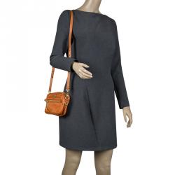 Pre Owned Prada Orange Nylon Crossbody Bag