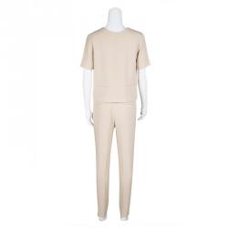 T By Alexander Wang Beige Crop Top and Trousers Set S