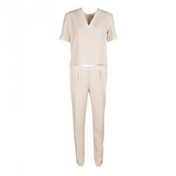 T By Alexander Wang Beige Crop Top and Trousers Set S