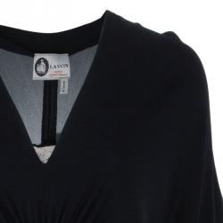 Pre Owned Lanvin Black V-neck Dress M