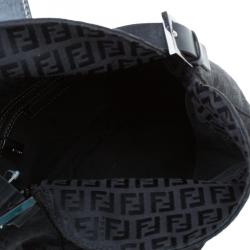 Pre Owned Fendi Black Zucchino Canvas Shoulder Bag