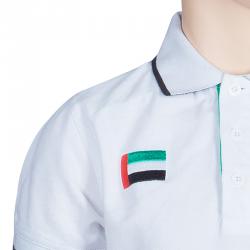 Pre Owned Armani Junior White Logo Embroidered Polo Shirt 4 Yrs