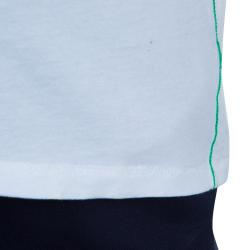 Pre Owned Armani Junior White Logo Embroidered Crew Neck T Shirt 10 Yrs