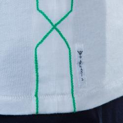 Pre Owned Armani Junior White Logo Embroidered Crew Neck T Shirt 10 Yrs