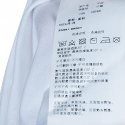 Pre Owned Armani Junior White Logo Embroidered Crew Neck T Shirt 10 Yrs