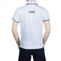 Pre Owned Armani Junior White Logo Embroidered Polo Shirt 8 Yrs