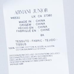 Pre Owned Armani Junior White Logo Embroidered Polo Shirt 8 Yrs