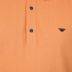 Pre Owned Armani Junior Orange Logo Embroidered Polo Shirt 16 Yrs