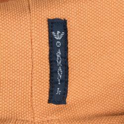 Pre Owned Armani Junior Orange Logo Embroidered Polo Shirt 16 Yrs