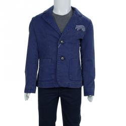 Pre Owned Armani Junior Blue Denim Blazer 5 Yrs