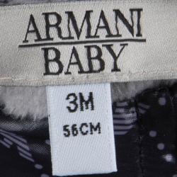 Armani Baby Logo Printed Hooded Snowsuit , Booties and Gloves Set 3 Months