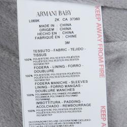 Armani Baby Logo Printed Hooded Snowsuit , Booties and Gloves Set 3 Months