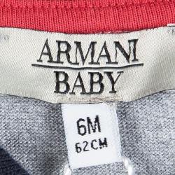 Pre Owned Armani Baby Navy Blue Quilted Long Sleeve Onesie 6 Months