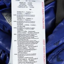 Pre Owned Armani Baby Blue Logo Printed Puffer Jacket 6 Months