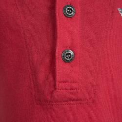 Pre Owned Armani Baby Red Cotton Faux Double Layer Polo T-Shirt 9 Months