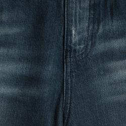 Pre Owned Armani Junior Washed Distressed Denim Studded Pocket Detail Skinny Jeans 12 Yrs