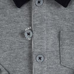 Pre Owned Armani Baby Grey Jersey Contrast Trim Onesie 6 Months